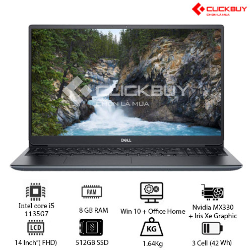 Laptop Dell Vostro 3400 (i5 1135G7/8GB RAM/256GBSSD/MX330 2G/14.0 inch FHD/Win10+Office HS19/Đen)