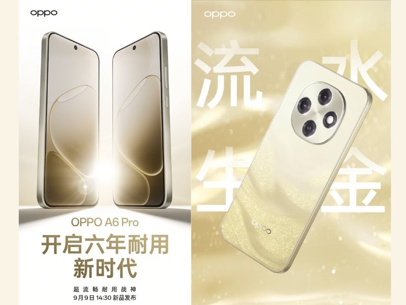 OPPO A6 Pro ra mắt chính thức ngày 9/9, thiết kế phẳng hiện đại