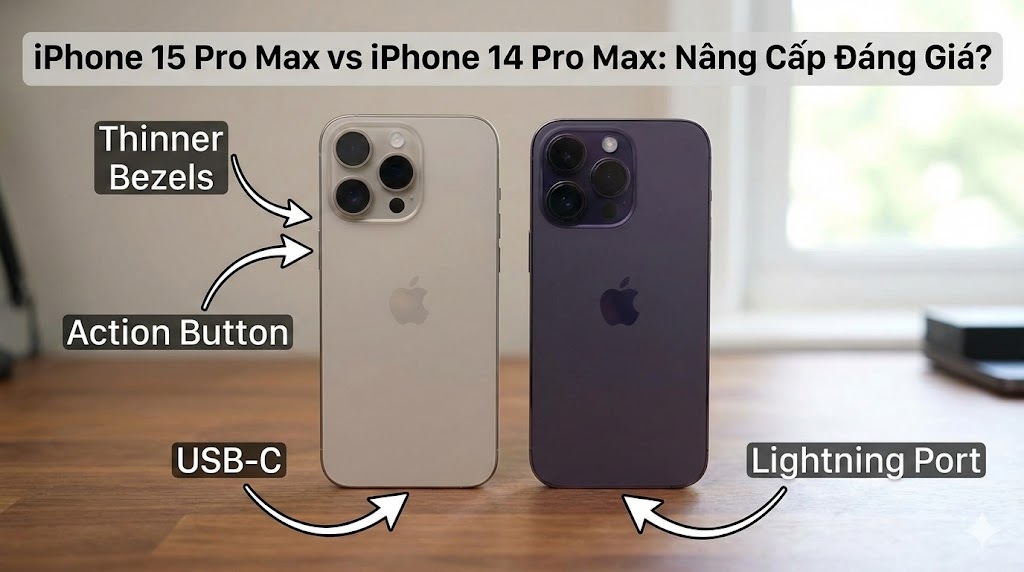So Sánh iPhone 15 Pro Max 2025: vs 15 Pro, 14 Pro Max, 16 Pro Max, S24 Ultra