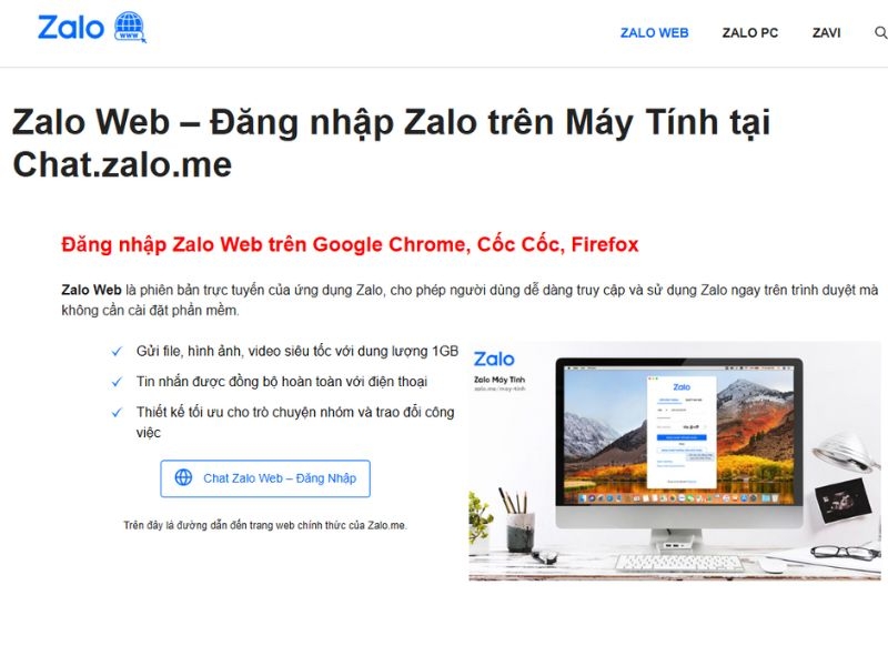 Zalo Web đăng nhập dễ dàng với 5 bước ai cũng làm được