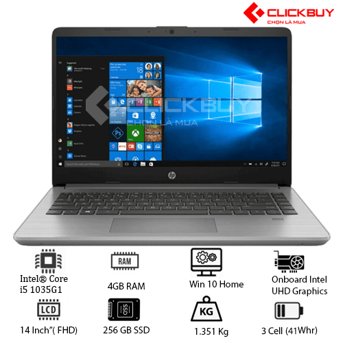 Laptop HP 340s G7 (2G5C2PA) (i5 1035G1/4GB RAM/256GB SSD/14 FHD/Win/Xám)
