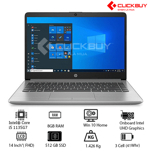 Laptop HP 240 G8 (3D3H7PA) (i5 1135G7/8GB RAM/512GB SSD/14 FHD/FP/Win10/Bạc)