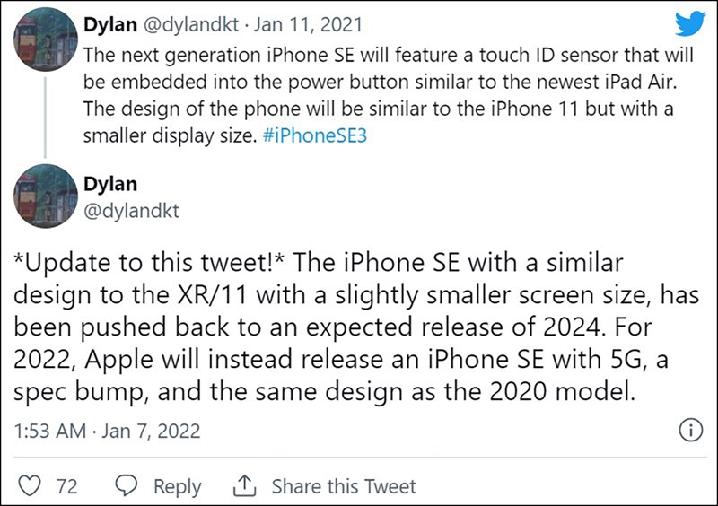 iPhone SE 2022 sẽ có thiết kế gần như không đổi Nghe Đồn Là: iPhone SE 3 sẽ có giá chỉ từ 6.79 triệu, ra mắt vào ngày 8/3? Sử dụng Apple A15 Bionic - Clickbuy
