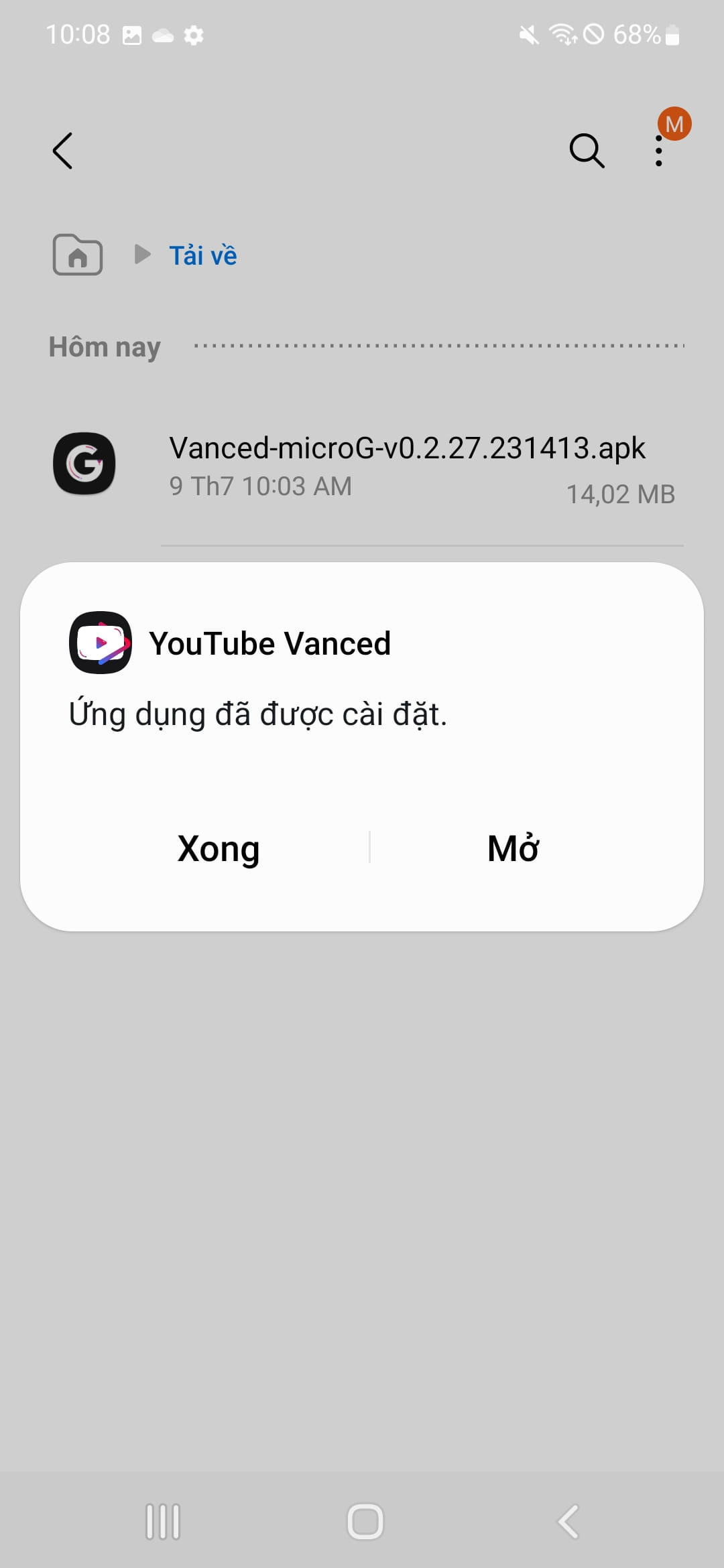 youtube vanced hoàn tất - clickbuy