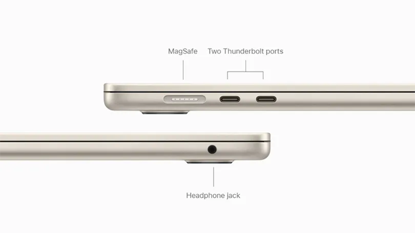Cổng kết nối Macbook Air M2 15 inch 2023