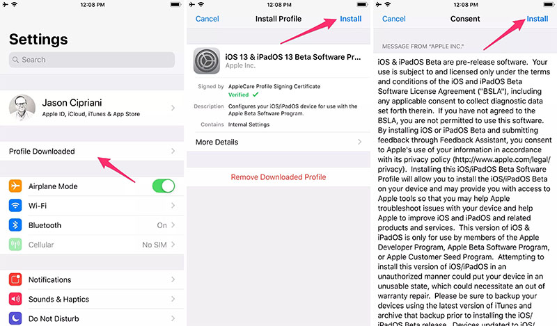 cập nhật iOS 13 beta
