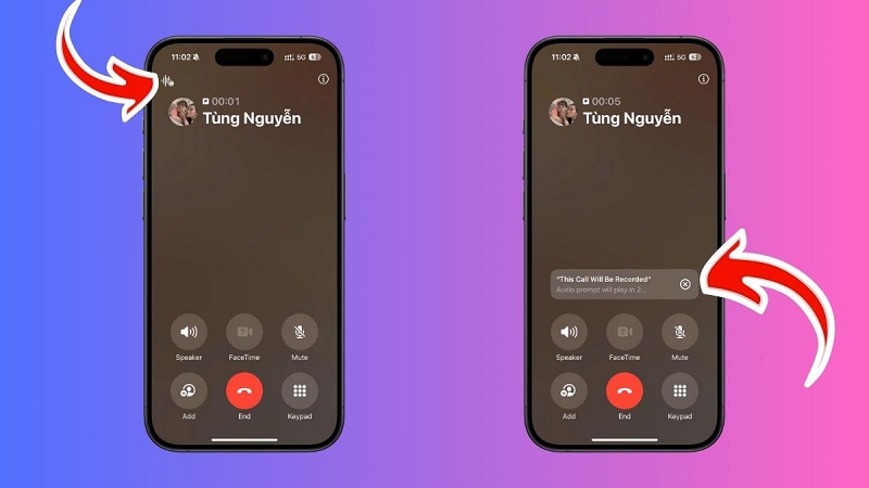 Ngôn ngữ thông báo cuộc gọi ghi âm phụ thuộc vào thiết lập ngôn ngữ của thiết bị