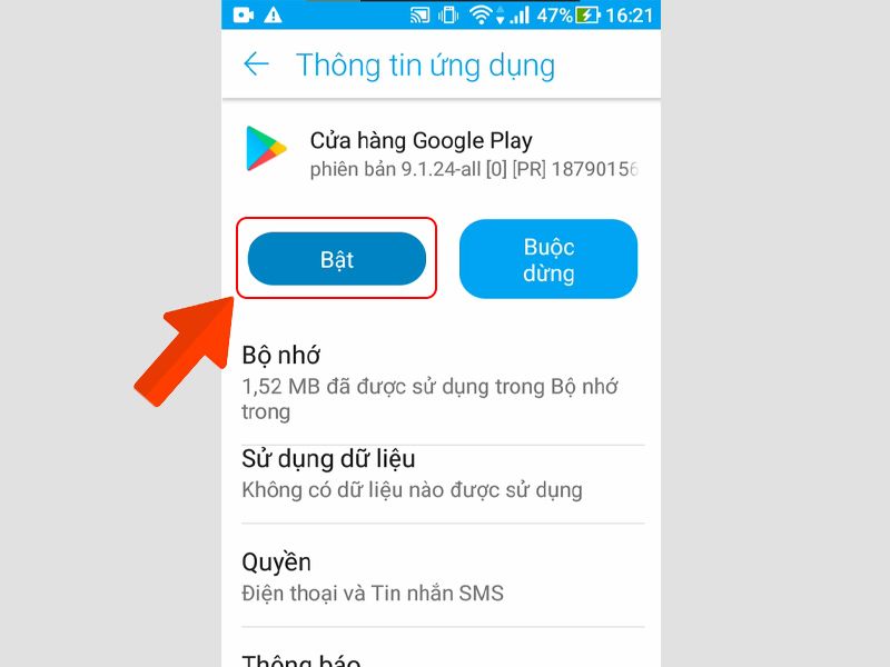 Bật CH PLay thành công