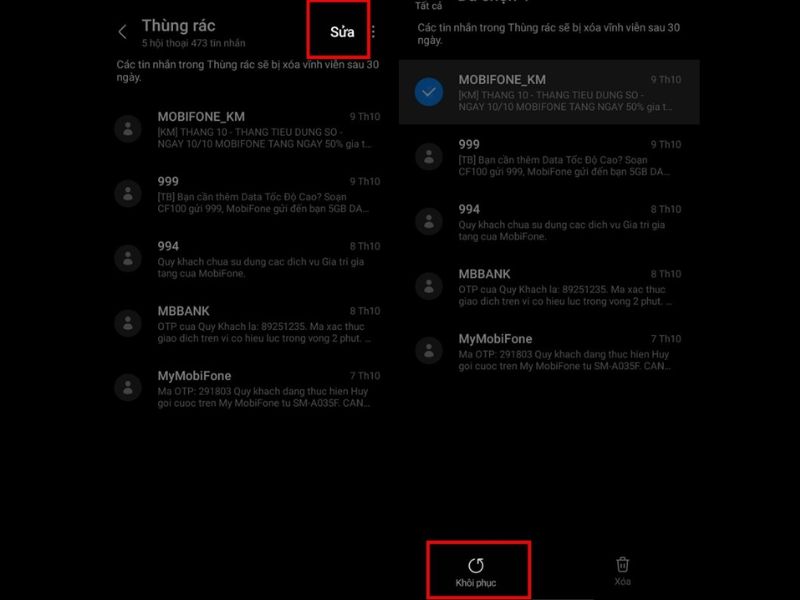 Các bước khôi phục tin nhắn SMS trên điện thoại Samsung