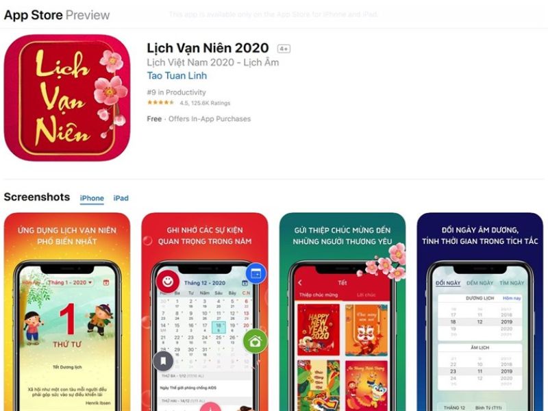 Một số app lịch âm cho iPhone