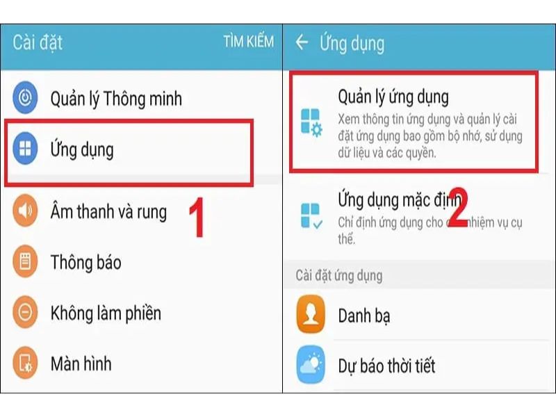 Các bước xóa Cache trên Androi