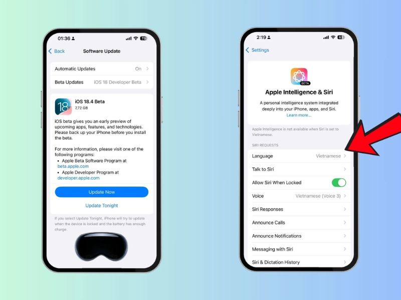 hướng dẫn cách cập nhật iOS 18.4