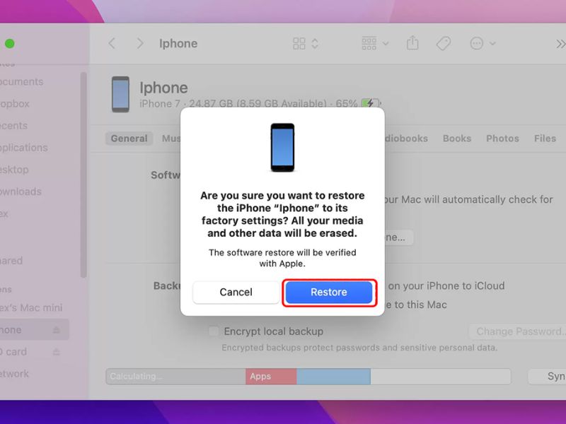 Khôi phục ảnh đã xóa bằng Finder 