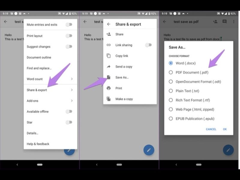 Hướng dẫn tạo file PDF trên điện thoại bằng Google Docs