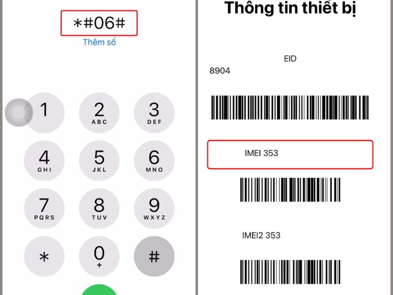 Tiến hành check IMEI trực tiếp trên máy