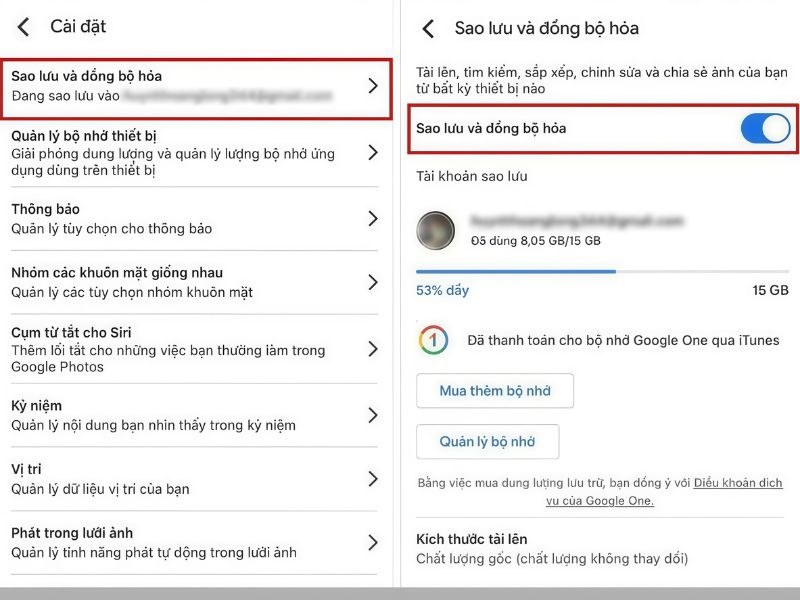 Chuyển ảnh thông qua Google Photos