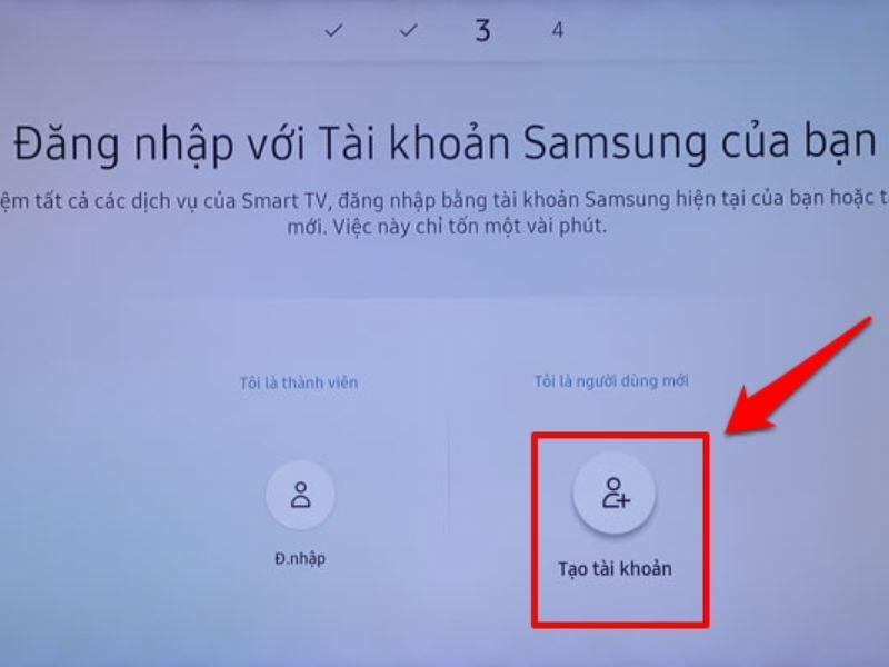Đăng ký Samsung Account trên Smart TV