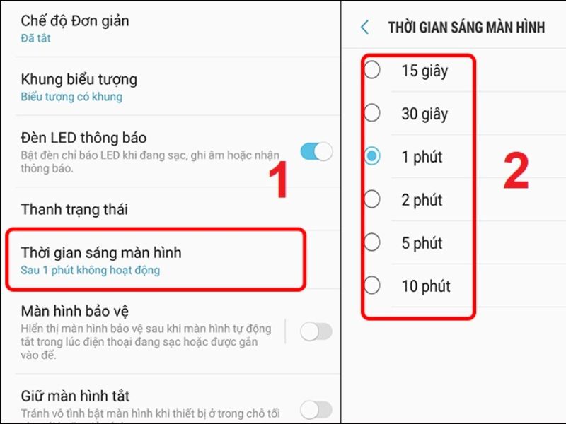 Hướng dẫn cài thời gian tắt màn hình trên Android