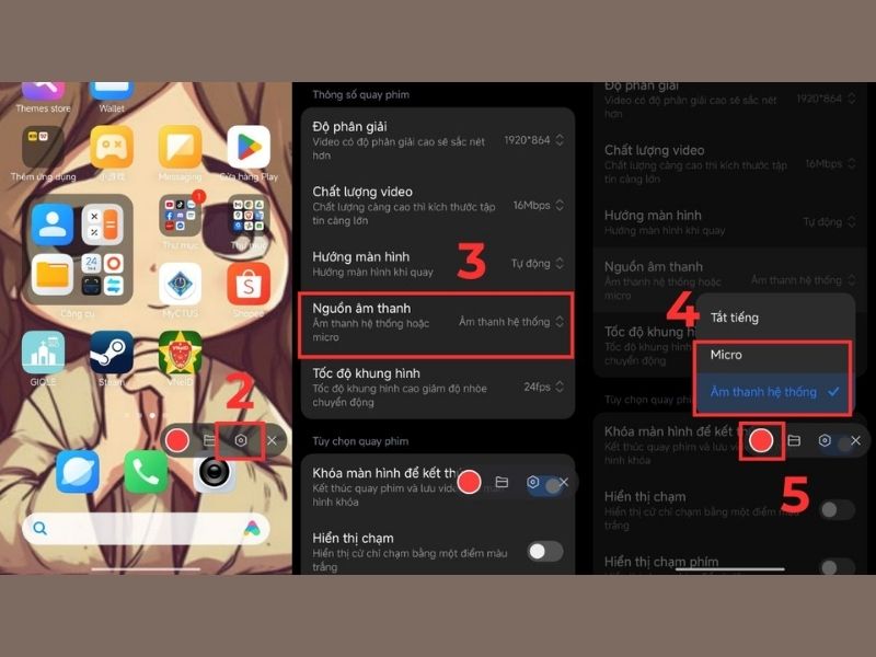 Các bước quay màn hình Redmi Note 15