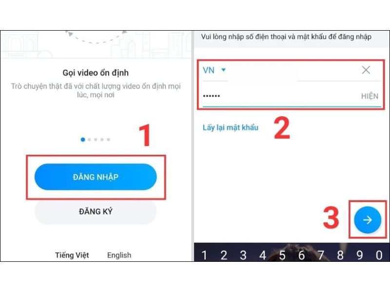 Hướng dẫn các bước đăng nhập Zalo trên điện thoại