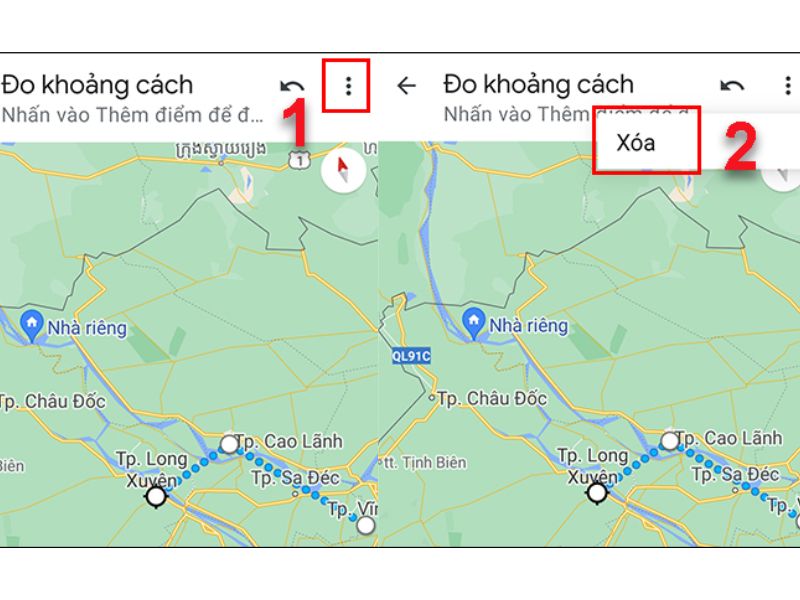 Hướng dẫn cách đo khoảng cách trên Google Map điện thoại