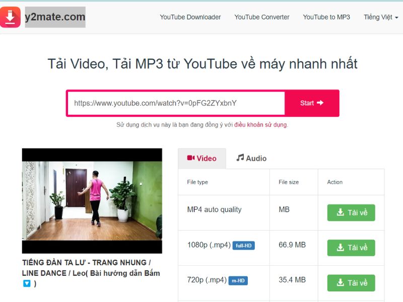 Hướng dẫn chi tiết cách sử dụng y2mate.com