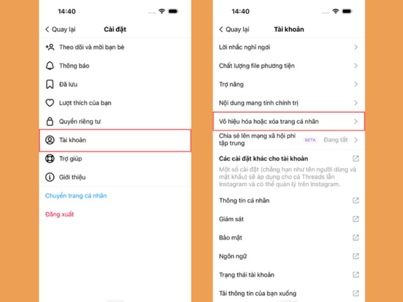 Các bước xóa tài khoản Instagram trên điện thoại