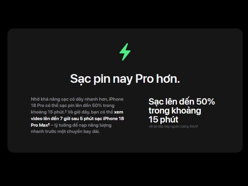 So sánh pin iPhone 18 Pro Max với 17 Pro Max