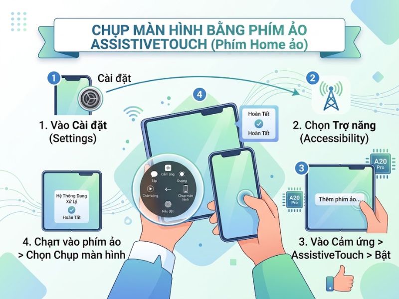 Chụp màn hình bằng phím ảo AssistiveTouch (Phím Home ảo)