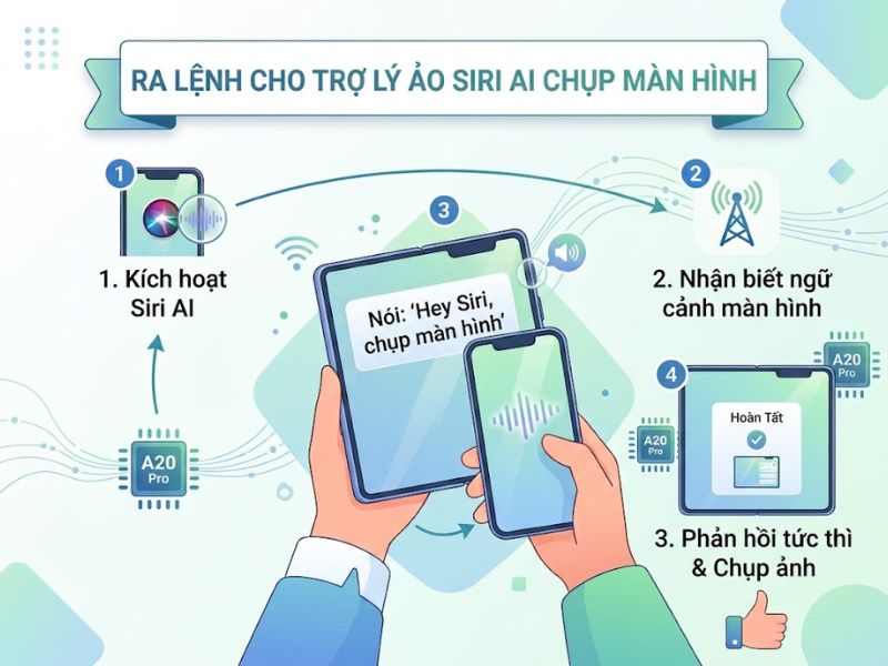 Ra lệnh cho trợ lý ảo Siri AI chụp màn hình