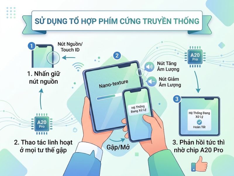 Sử dụng tổ hợp phím cứng truyền thống