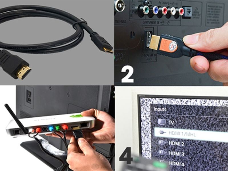 Kết nối điện thoại với tivi bằng dây cáp