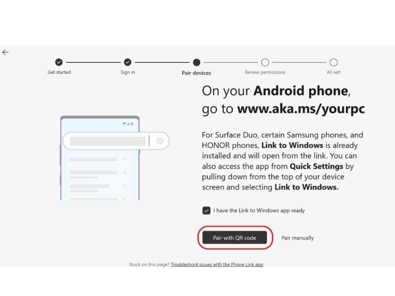 Cách kết nối điện thoại với máy tính qua Phone Link
