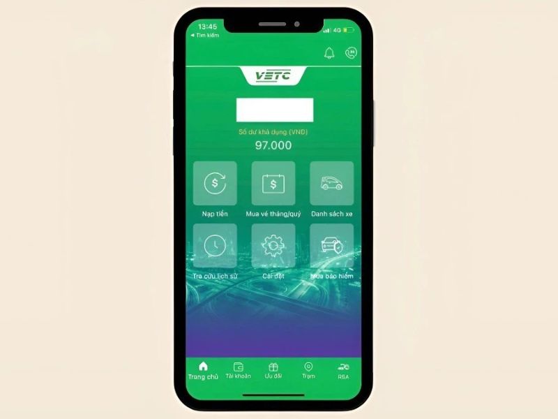 Kiểm tra tài khoản VETC bằng ứng dụng ở điện thoại