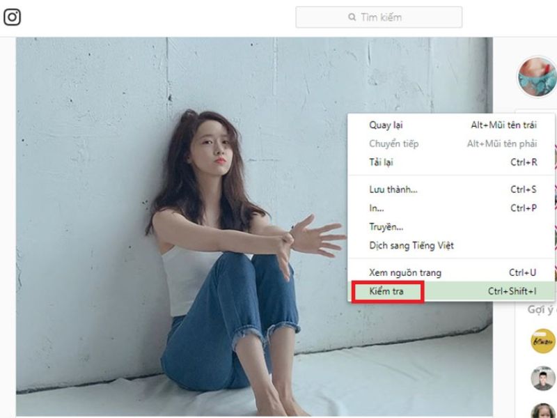Cách lưu ảnh từ Instagram bằng F12