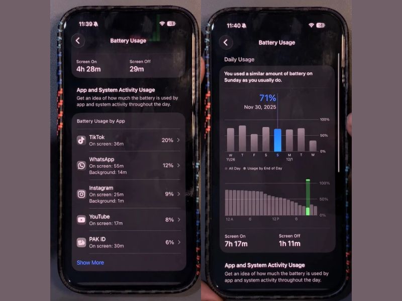 Thời lượng pin iOS 26.2 RC