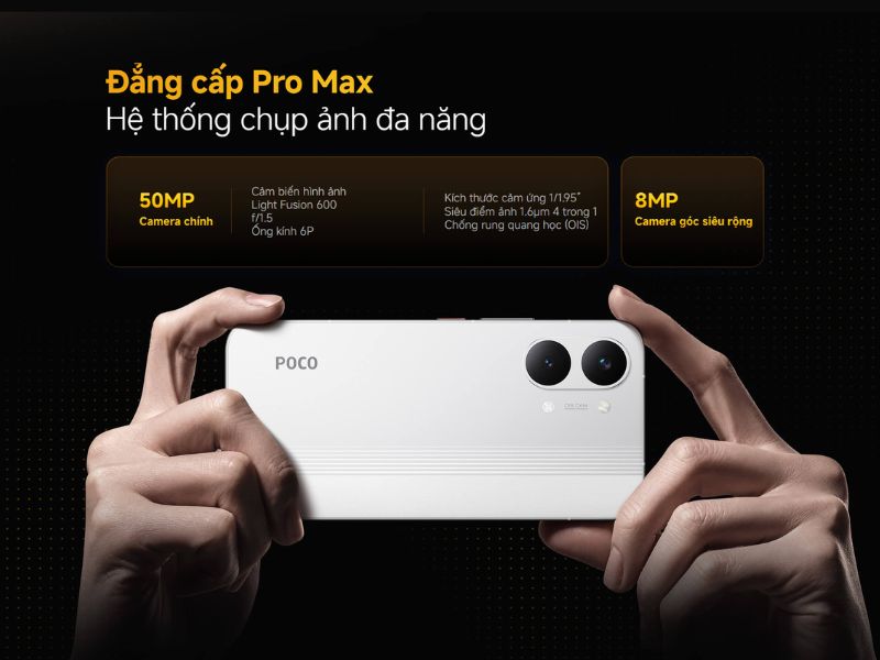Camera 50MP trên Xiaomi POCO X8 Pro Max