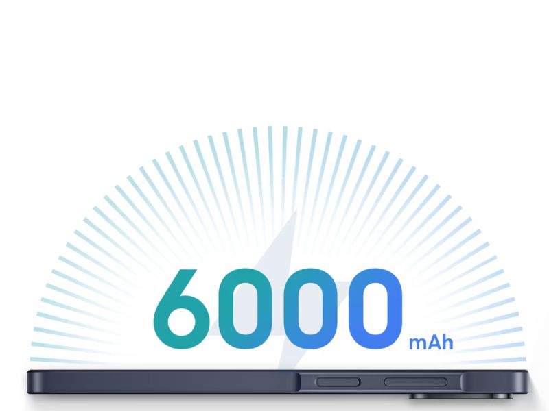 Pin 6000mAh đáp ứng nhu cầu sử dụng dài lâu