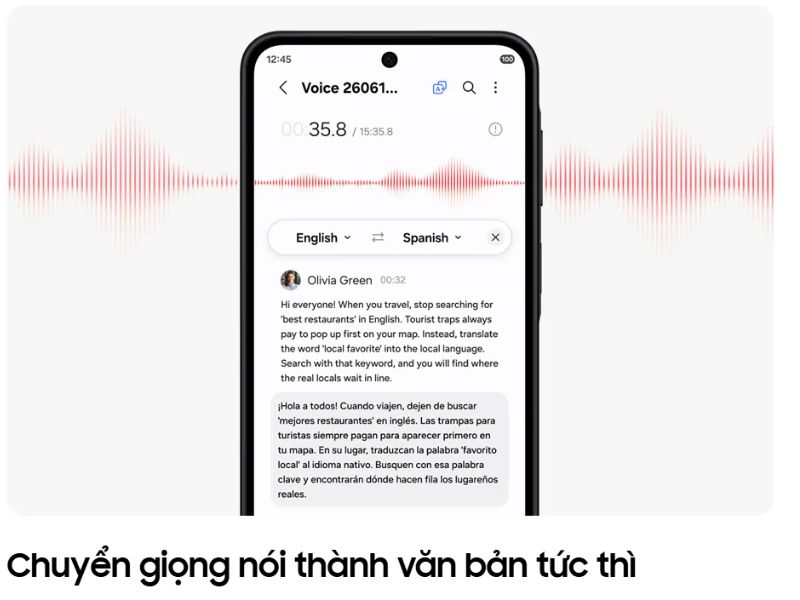 Chuyển giọng nói thành văn bản trên AI của Samsung A27