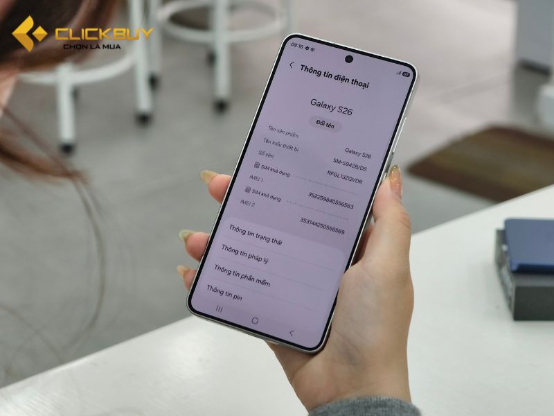 Hiển thị trên Samsung Galaxy S26