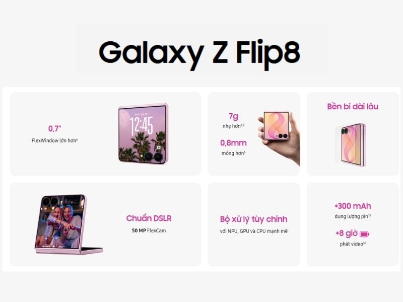 Samsung Galaxy Z Flip 8 có gì mới?