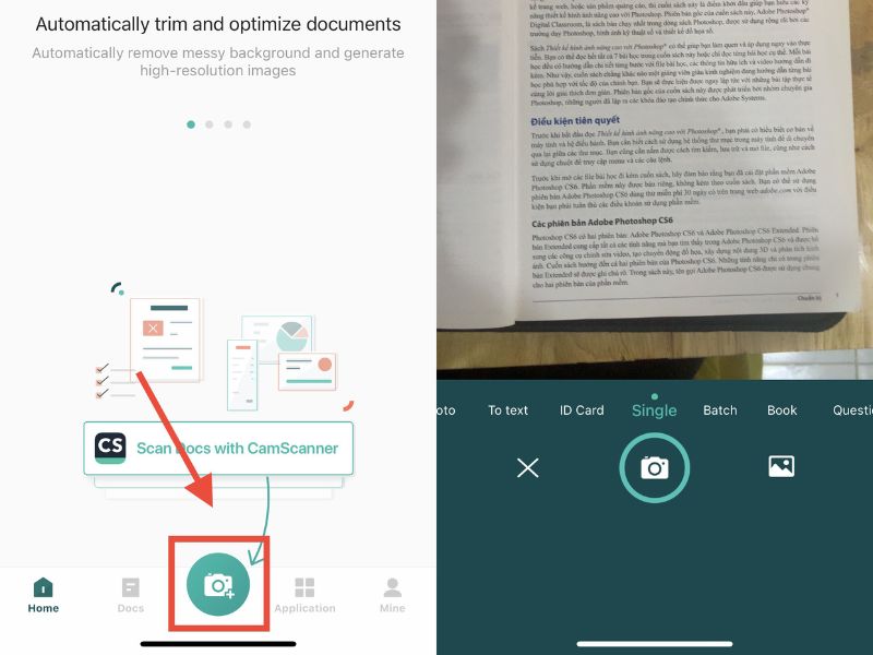 Scan tài liệu bằng CamScanner