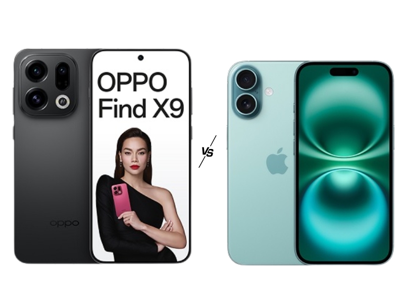 So sánh OPPO Find X9 và iPhone 16 chi tiết