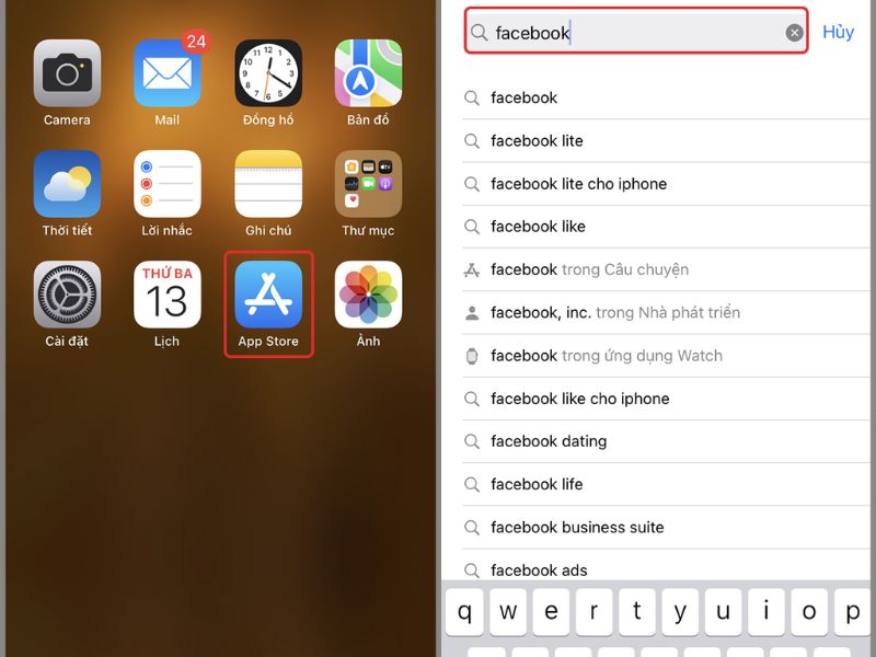 Hướng dẫn tải Facebook về điện thoại iPhone
