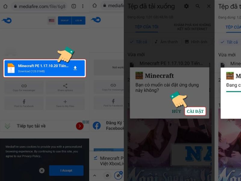 Hướng dẫn tải Minecraft miễn phí trên điện thoại Android