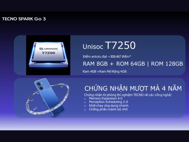 Hiệu năng Spark Go 3 mới được nâng cấp