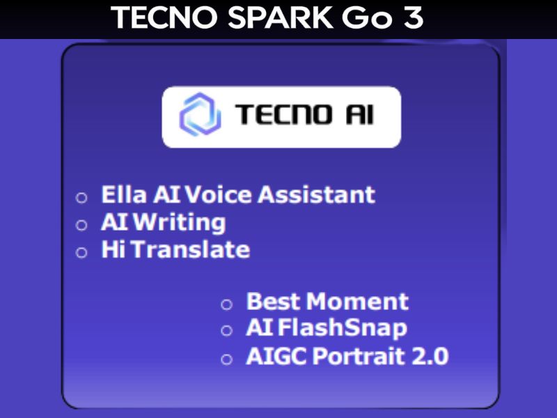Các tính năng AI trên Tecno Spark Go 3