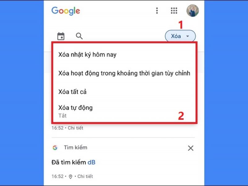 Thiết lập tính năng tự động xóa lịch sử tìm kiếm