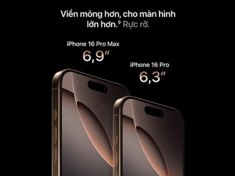 Kích thước màn hình của iPhone 16 Pro Max