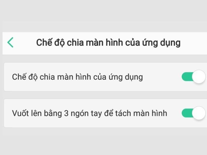Bật chia đôi màn hình